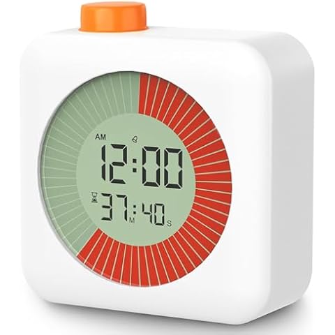 QINFIEY Digital Visual Timer Clock, 60-Minute Countdown Classroom Timer for Kids and Adults, Time Management Tool, Timer Clock Alarm 3 in 1, for Home Kitchen, School Classroom, or Office Cover