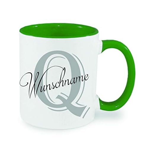 Q – önskat namn med bokstäver Q – namn " – kaffekopp, tryckt mugg med talesätt eller bilder, kontorskopp,