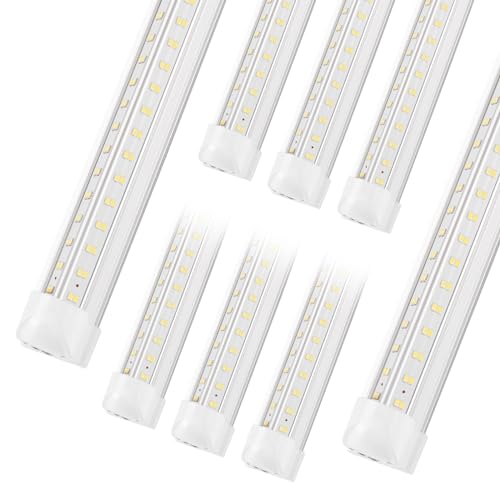 Image of XLNYUUI Led Shop Lights,4FT LED Light 50W 6500K 7000LM Led Daylight,Garage Light Linkable Clear Cover Integrated V-Shape for Garage Warehouse Workbench Workshop(8-Pack)