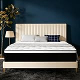 Queen Size Mattress, 10 Inch Hybrid in a Box, Cooling Breathable Knitted Cover, High Density Foam & Independent Pocket Spring, Medium Firm Support, Pressure Relief, Quiet Sleep for Home