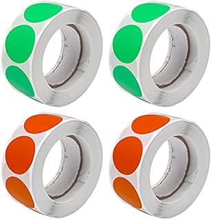 2000 Pcs Dot Stickers, 25mm Waterproof Stickers Labels Stickers Circle Stickers for Labelling and Decorating-Multicolor(Green+Red)