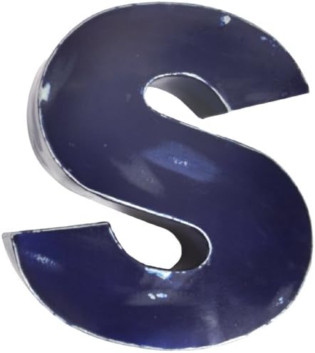 Found Object Sansarif 12-Inch Solid Letter Wall Hanging, Capital S, Royal Blue