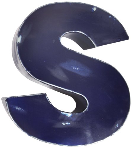 Found Object Sansarif 12-Inch Solid Letter Wall Hanging, Capital S, Royal Blue