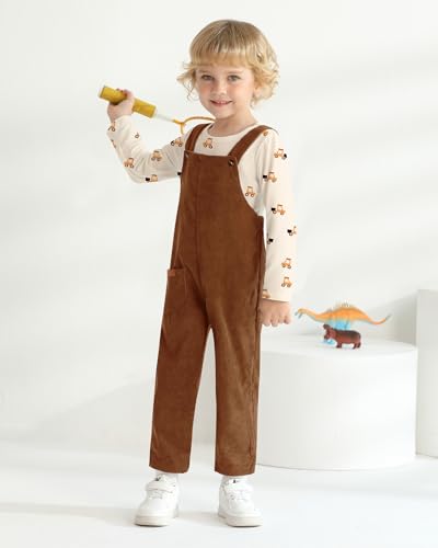 image for WESIDOM Toddler Boy Clothes Fall Winter Outfit Toddler Overalls 3-4T, 