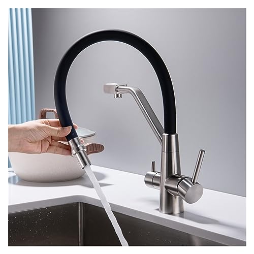 Robinet cuisine filtre eau double bec orientable à 360 - 5