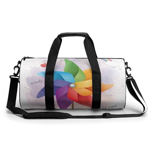 Sac de voyage moulin à vent coloré pour camping et randonnée