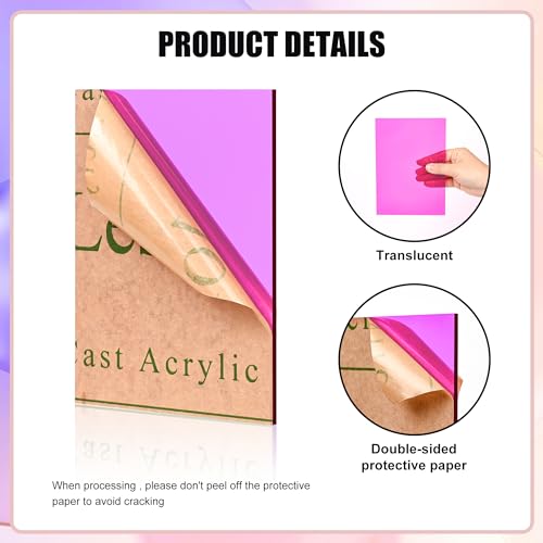 Image of Lesnlok Purple Acrylic Sheets 1 /8 inch Thick 3mm 2 Pack 12 x 16 Clear Purple Plexiglass Sheets,for Sign,Craft,Painting,Laser Cutting,DIY Display Projects (12 inchx 16 inch, Purple, 2)