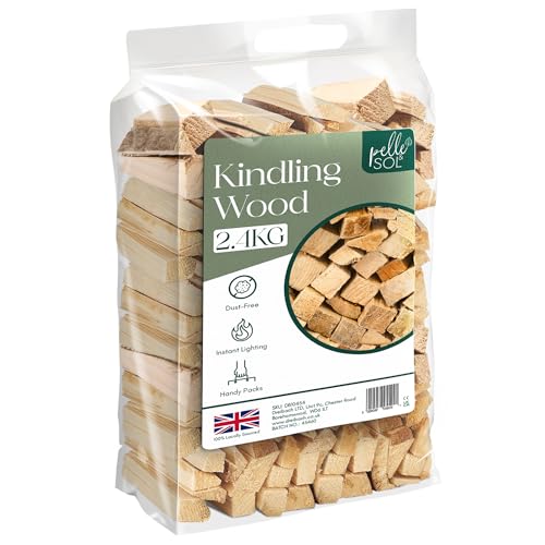 Pelle & Sol Log 2.4KG Kindling Wood - 1 Pack Kindling Wood Burner Grate Fire Pit or BBQ Kindling Fire Woods for Log Burners Pizza Oven Genuine Log Barn Firewood