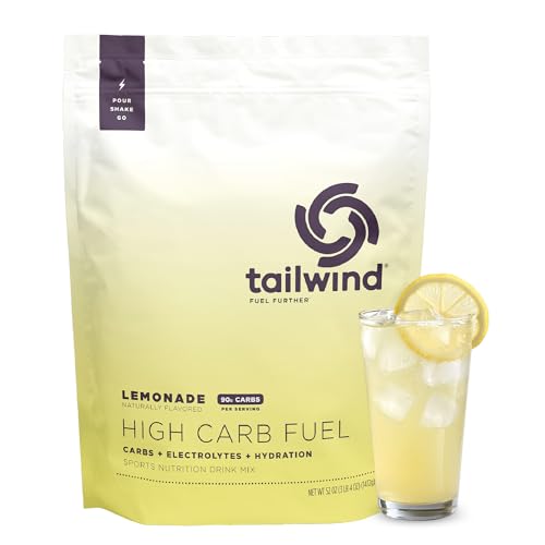 Tailwind Nutrition High Carb Fuel Energy Drink Powder with Electrolytes Free of Soy Dairy and Gluten Vegan-Friendly Lemonade 16-Serving Pack