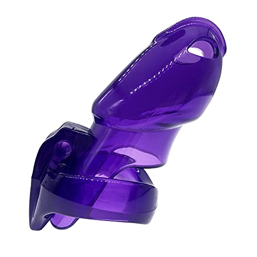 Image of HT-V4 Chastity Cage for Men | 5 Adjustable Wide Rings & 6 Colors | Beginner-Friendly | Adult Sex Toy with Sizing Guide (Purple, Maxi)