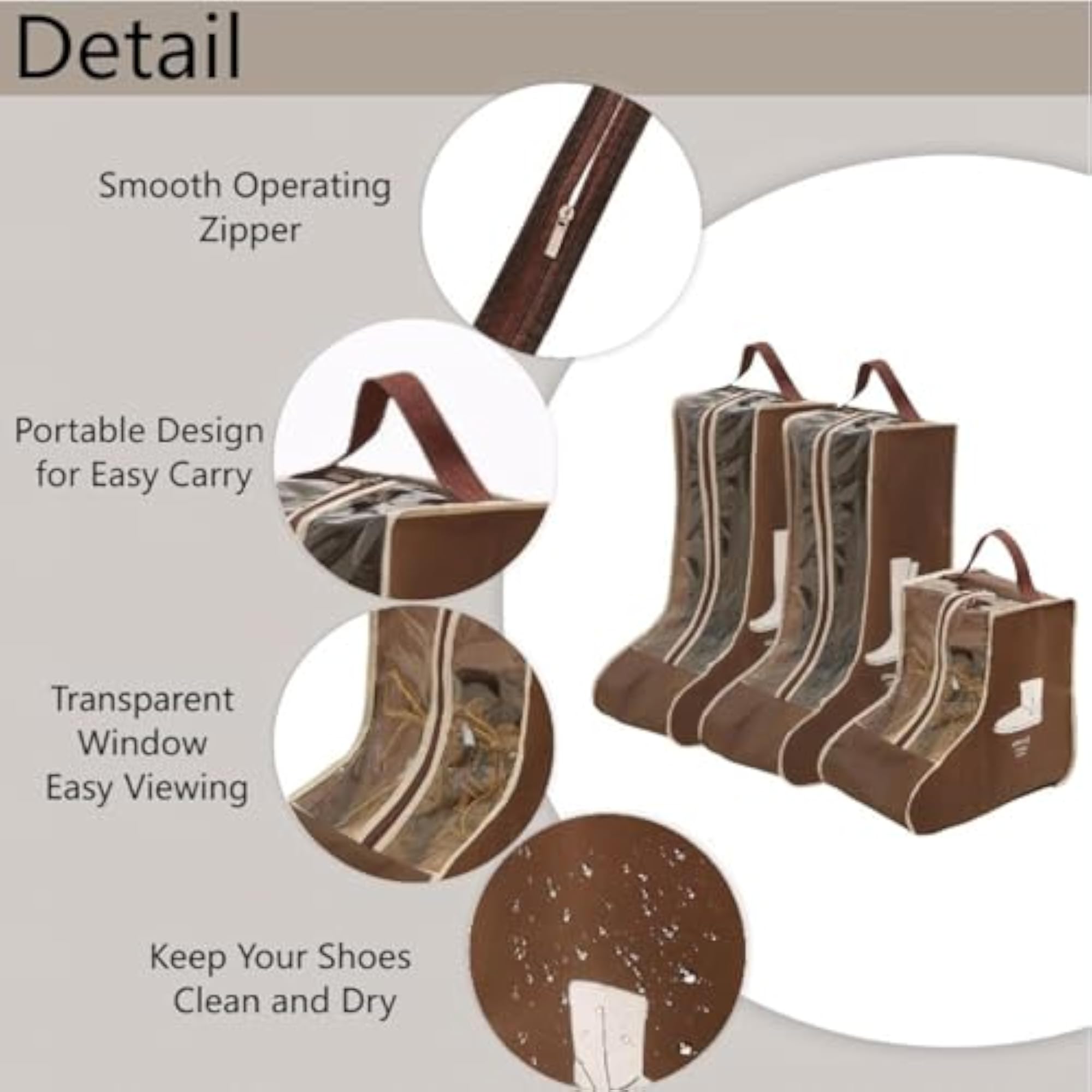 3 Pcs Boots Storage Bag, Portable Widen Tall Boots Storage