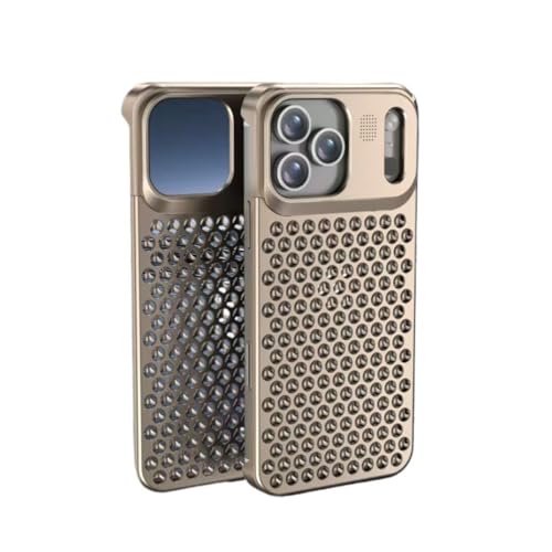Coque iPhone 17 alliage aluminium gris taï avec maille d'aromathérapie