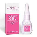 Mekerui Super Strong Nail Glue Gel (15g) for Press on Nails,Drip and Clog Proof,7S Quickly Dry Without UV Light,Long-Lasting 30+Days,Waterproof Beauty Secret Professional Salon Quality (1, Nail Glue)