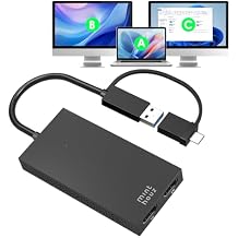 Minthouz HDMI Splitter for Dual Monitors, Universal Video Graphics Adapter for Thunderbolt 5/4/3, USB 4, USB-A/C, Mac and Windows, USB-C to 4K@30Hz &1080p@60Hz HDMI Extender for Windows & MacBook