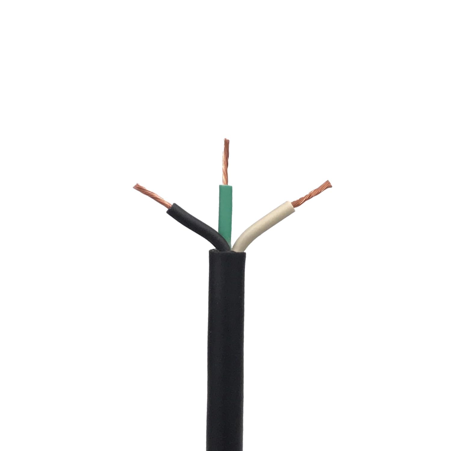 18 AWG SJEOOW Portable Cord, 3 Conductor 300V Power Cable, TPE Wires with TPE Outer Jacket - 25' Length