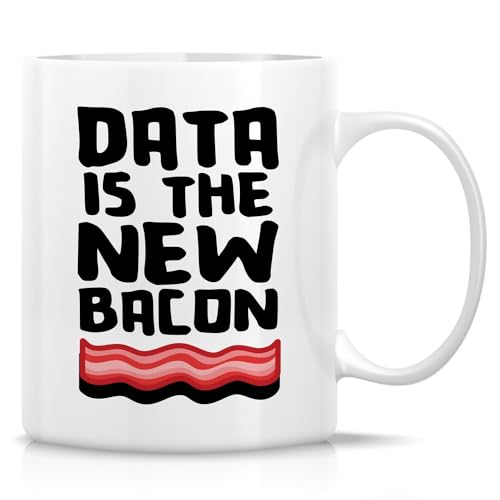 Retreez Funny Mug for Data Scientist - Data Is The New Bacon - 11 Oz Ceramic Coffee Cup for Science Analyst, Computer Statistics - Birthday, Graduation Gift for Analysts, Machine Learning