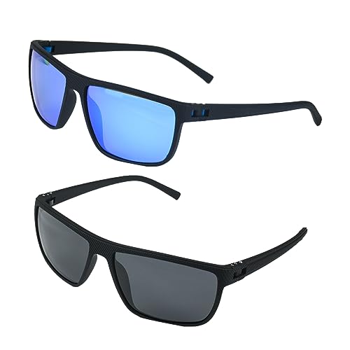 Teaque 2 Pack Polarisierte Sonnenbrille, Verspiegelt, Polarisiert, Vintage Elegant Brillengestell Klassisch, Golf Fahren Angeln Reisebrille Outdoor-Sportarten Mode Sonnenbrille für Damen & Herren