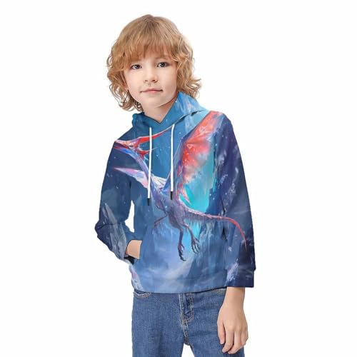 Sweat enfant impression 3D motif dragon pour le collège - 3