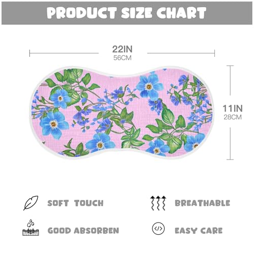 xigua Blue Flowers Baby Burp Cloths for Newborn Boys and Girls 1 Pack, Soft & Absorbent Cotton Baby Burp Cloth, Baby Washcloths, Newborn Towel, Burp Rags4