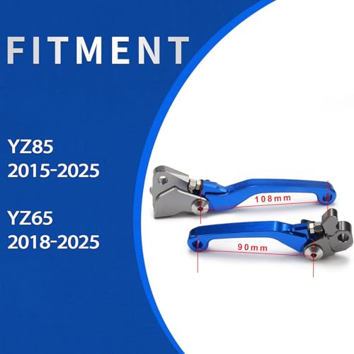 IUVWISN Motorcycle Brake Clutch Lever Pivot Levers Set Adjustable CNC for YZ85 2015-2025 YZ65 2018-2025 YZ 65 85 Dirt Pit Bike Blue by IUVWISN - Image 2