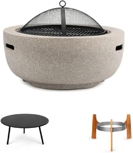 Heartserice �t�@�C���[�s�b�g �e�[�u�� �����Α� 60cm �W�t�� �o�[�x�L���[�R���� ���O �L�����v�p ���� BBQ �R���� ��p �ϔM�� ���@�\ �����Α� �C�~�e�[�V�����X�g�[�� (�P�̃O����)