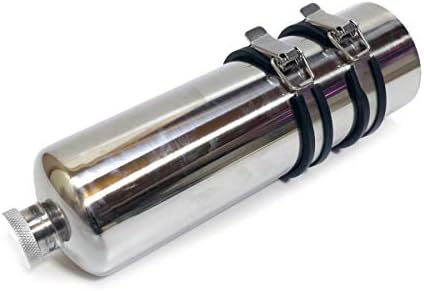 Amazon 汎用 エマージェンシータンク 予備タンク 外付け ガソリンタンク ロングツーリング チョッパー ステンレス製1l フレーム固定 タンク パーツ 車 バイク