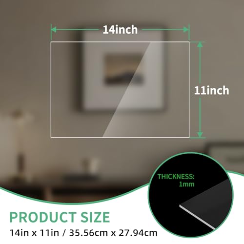 Image of 12 Pack 11X14 Plexiglass Sheets 0.04 inch Thick,1mm Clear Acrylic Sheet | Plexi Glass Panel for Diy Project, Craft, Window Glass, Picture Frame, Table Top,Acrylic Sign And Wedding Invitation
