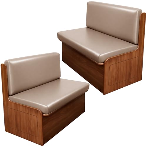 Image of SearchI PU Leather RV Dinette Cushion Covers, Stretch Camper Cushion Slipcovers for Travel Trailer Couch RV Booth Seat, Replacement Camper Sofa Chair Protector(2 Backrest Cover & 2 Bench Cover, Taupe)