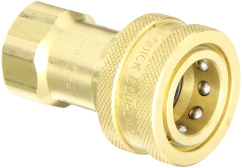 Image of Dixon Valve 4HF4-B Brass ISO-B Interchange Hydraulic Fitting, Coupler, 1 /2 inch Coupling x 1 /2 inch - 14 NPTF Female Thread