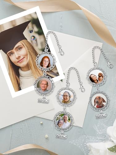 Jovivi Personalized Graduation Cap Tassel Memorial Photo Charms Custom Graduation Gift DIY Picture Chain 2025 Graduation Cap Photo Pendant Decor Graduation Presents for Cap Gown Ceremony