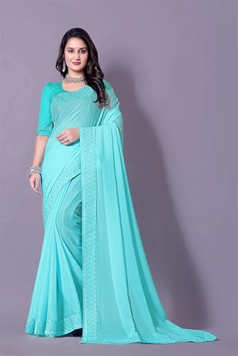 Image of FASHION Women's Trendy Banarasi Kanjivaram Navy Color Art Silk Saree with Blouse Material