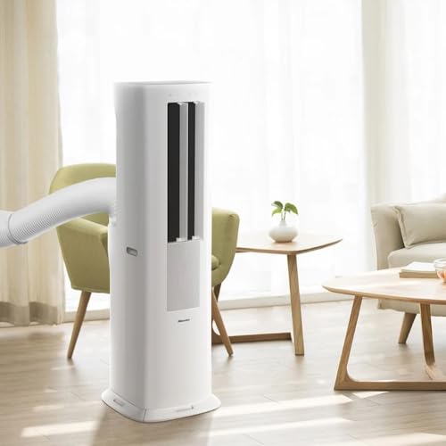 Image of Hisense 8000 BTU 350 Sq. Ft. with Inverter Compressor, Dual Hose Portable Tower Air Conditioner HIAP0825TWD, up to 350 Sq Ft., Wi‑Fi app control for Alexa /Google, Oscillating - HIAP0825TWD (Renewed)