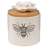 ScentSationals Ceramic Flower Essential Oil Diffuser - Passive Wicking Aromatherapy Diffuser for Living Room or Bedroom - No Power Home Fragrance Diffuser for Scented Essential Oils - Simplicity