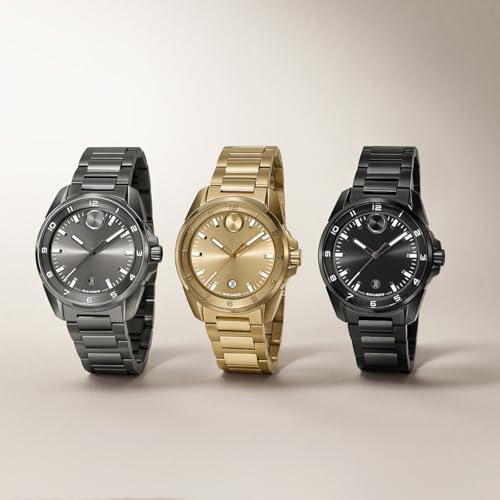 Image of Movado Bold Verso S Men's Watch - Swiss Quartz Movement, 42 mm, Stainless Steel Case, Link Bracelet, Date Display