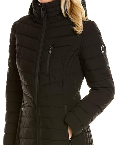 Nautica Women's 3/4 Midweight Stretch Puffer Jacket with Hood4