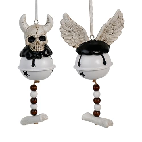 Juego De 2 Carillones De De Demonios Decoración Gótica Hecha a Mano De Hierro Y Resina para Hogar Jardín Decoración De Halloween Adornos para Fiesta De Halloween