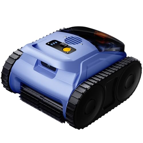 Cordless Robotic Pool Vacuum with Smarter Navigation & Track Drive, Dual 180W Brushless Motors, Wall...
