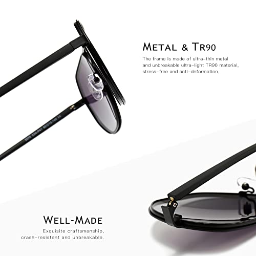 SUNGAIT Polygon Aviator Sunglasses for Men Polarized Trendy Square Sun Glasses Retro Pilot Shades UV Protection3