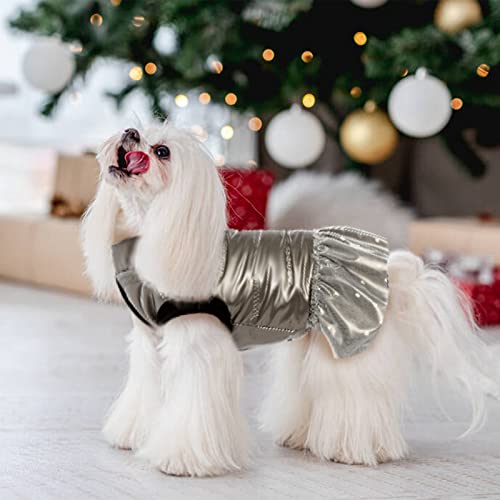 Lelepet Dog Winter Coat, Warm Dog Dress For Cold Weather, Waterproof Windproof Girl Dog Jacket, Dog Coat With Thick Plush Lining & Leash Hole, Pet Vest Apparel For Puppy Small Medium Dogs For Winter #TOP4