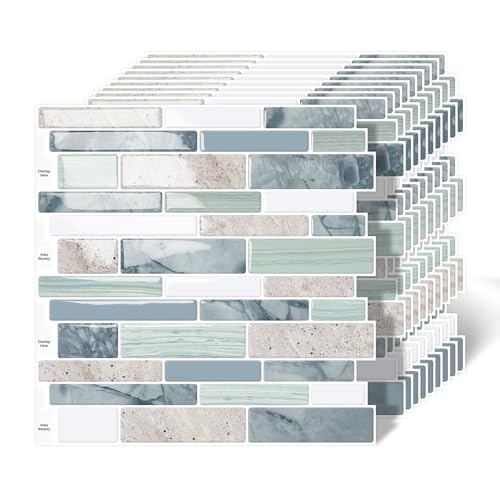 3D Waterproof Self Adhesive Peel and Stick Wall Tiles(10-Sheet 12x 12)