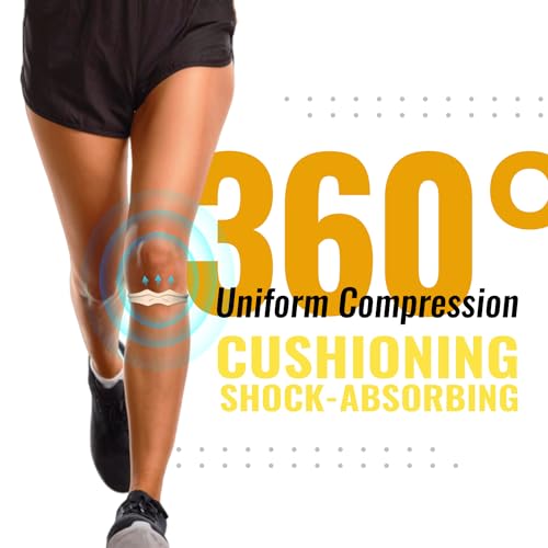 Image of Fit Geno Knee Strap Patella Support: Knee Band for Patellar Tendon Pain Relief - Knee Brace for Tendonitis Jumpers Running Sports Basketball Men Women 2 Packs (Beige)