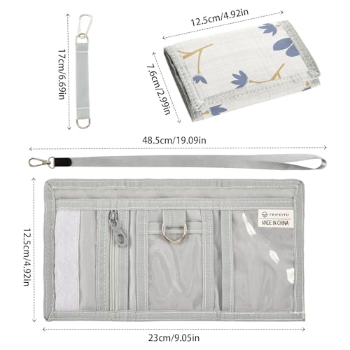 French Chic Style Wallet with Lanyard and Zipper - Metal Key Ring and Multi Card Bit,Transparent Compartment Credit Card Holder for Kids, Students3