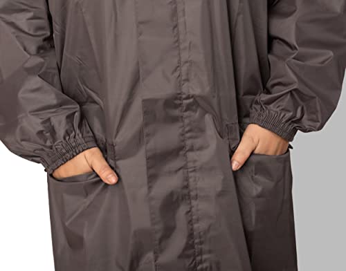 Image of THE DRY CAPE ; LET IT RAIN Women's Waterproof Rain Coat | Packable, Full Length with Hood & Pockets | Urban Commuter Rainwear