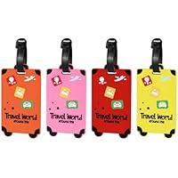 Alyvisun 4 Unidades Identificador de Maletas, Silicona Etiqueta