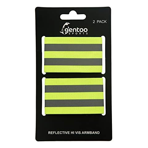 Gentoo Sports Hi Viz Reflective Armbands - Short/Children’s Size Elasticated Armbands or Ankle Bands for Cycling & Running (1) Cover