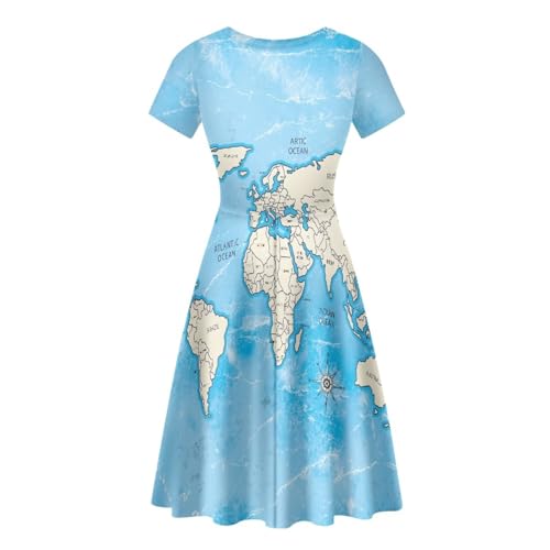 Image of Biyejit Women's Summer Casual Short Sleeve T-Shirt Swing Dress Crew Neck Plus Size S-4XL