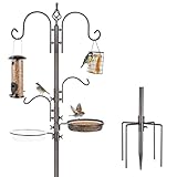 ERYTLLY Bird Feeding Station Kit Bird Feeder Pole Wild Bird Feeder Hanging Kit Planter Hanger Multi Feeder Hanging with Metal Suet Feeder Bird Bath for Attracting Wild Birds