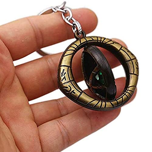 ZYZTA Combo of Metal Thor Axe Keychain & Rotating Doctor strange Eye of Agamotto marvel keychains (Pack of 2) Silver Thor Axe Keychain & Golden Doctor Strange metal rotating eye key chain/Key ring - Image 5