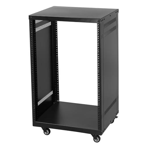 Ktaxon 16U AV Rack with Removable Side Panels and Lockable Casters, Special Vent Design for Server Rack Mounting