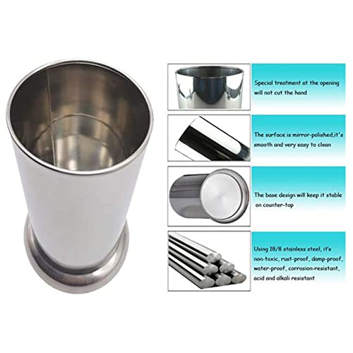 Qezodsx 2X Stainless Steel Straw Holder, Counter-Top Straw Dispenser, Cutlery Organizer, Spoons Forks Chopsticks Storage #TOP7